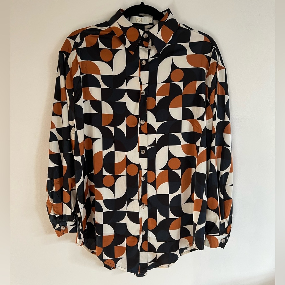 Oversized Retro Silky Button Up